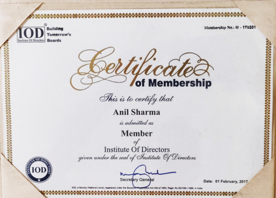IOD Certificate of Membership